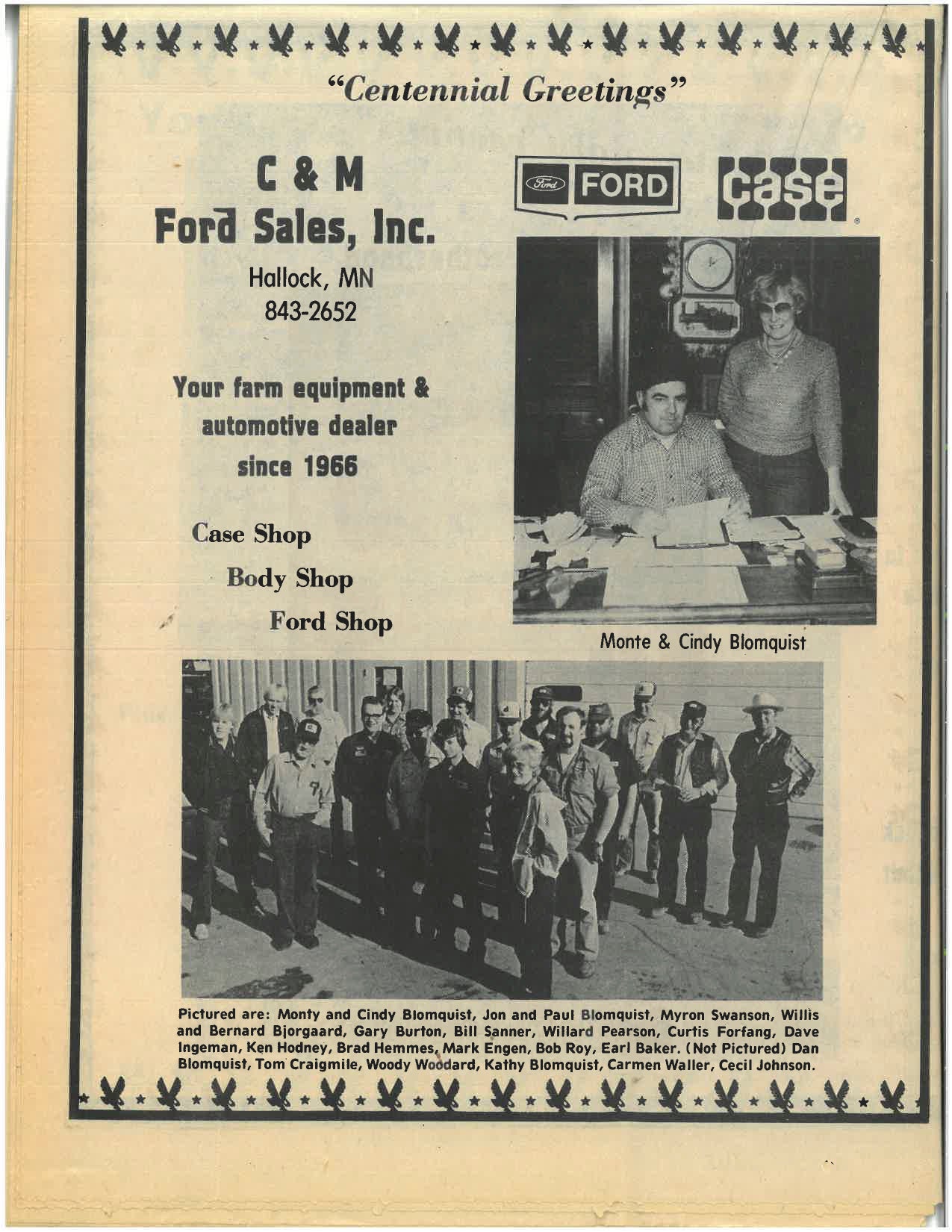 50th Anniversary at C & M Ford in Hallock MN